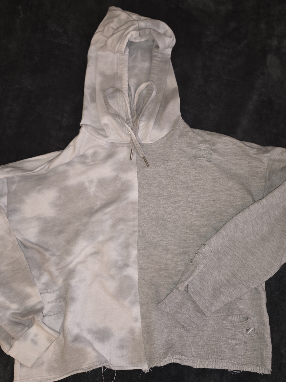 Two-Tone Gray Split Hoodie